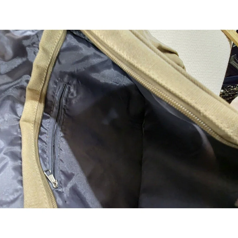 Fu Li Ma Vintage Khaki Canvas Messenger Bag Multi Pocket Crossbody Sling Satchel